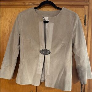 Elie Tahari Vintage suede leather jacket. Off White/Creamish color. Sizes small